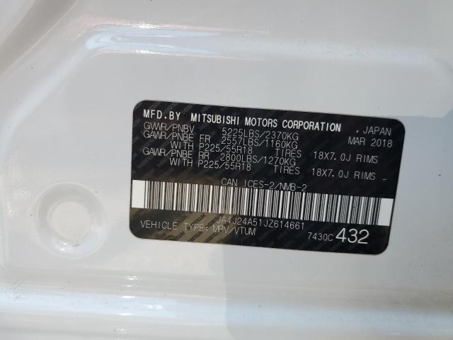 2018 MITSUBISHI OUTLANDER JA4J24A51JZ614661