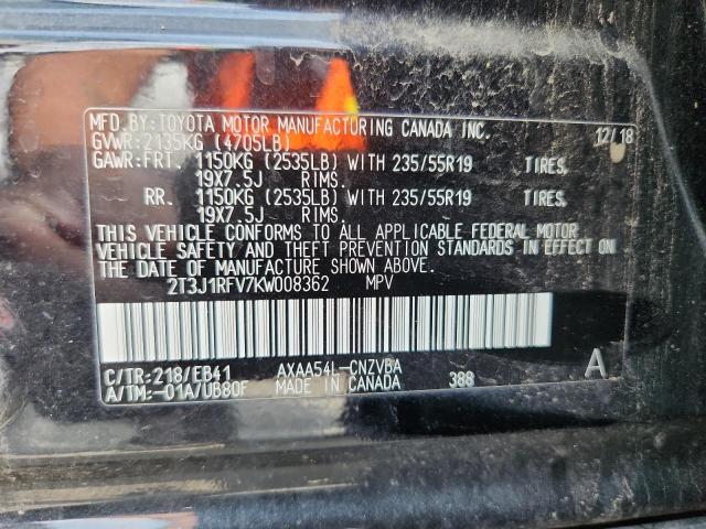 2019 TOYOTA RAV4 ADVEN 2T3J1RFV7KW008362