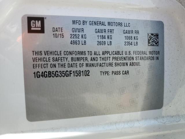 2016 BUICK LACROSSE 1G4GB5G35GF158102