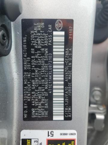 2020 TOYOTA CAMRY LE 4T1C11AKXLU873103