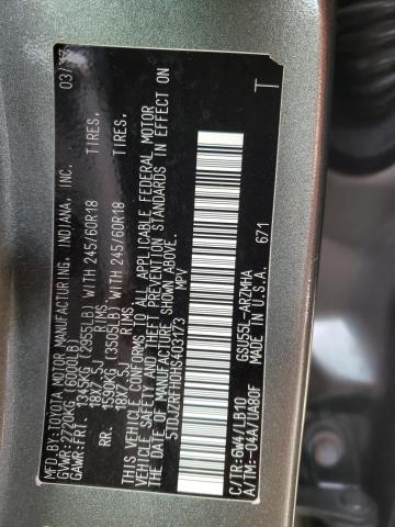 2017 TOYOTA HIGHLANDER SE 5TDJZRFH0HS403173