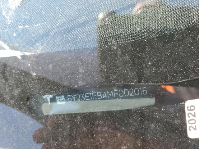 2021 TESLA MODEL 3 5YJ3E1EB4MF002016