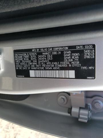 2020 VOLVO XC60 T6 INSCRIPTION YV4A22RL2L1579575
