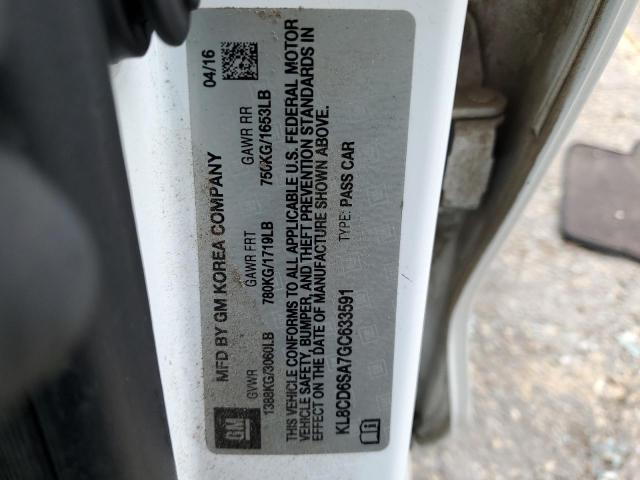 2016 CHEVROLET SPARK 1LT KL8CD6SA7GC633591