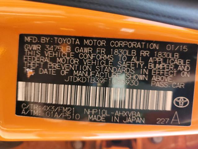 2015 TOYOTA PRIUS C JTDKDTB39F1088930