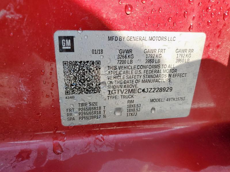 2018 GMC SIERRA K15 1GTV2MEC4JZ228929