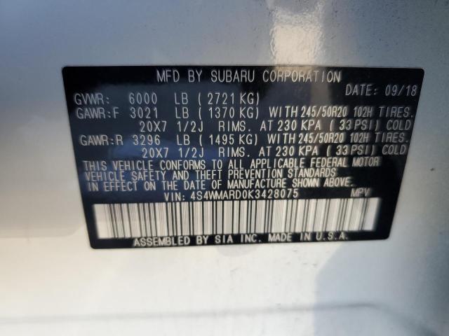 2019 SUBARU ASCENT TOU 4S4WMARD0K3428075