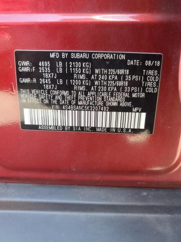 2019 SUBARU OUTBACK 2. 4S4BSANC5K3207492