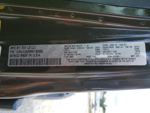 2022 JEEP WRANGLER U 1C4HJXDG9NW145669
