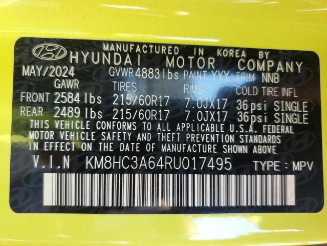 2024 HYUNDAI KONA SEL KM8HC3A64RU017495