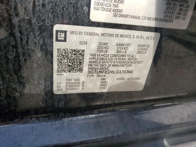 2020 GMC SIERRA K15 3GTU9FED0LG170364