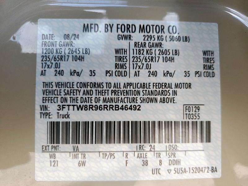 2024 FORD MAVERICK L 3FTTW8R96RRB46492
