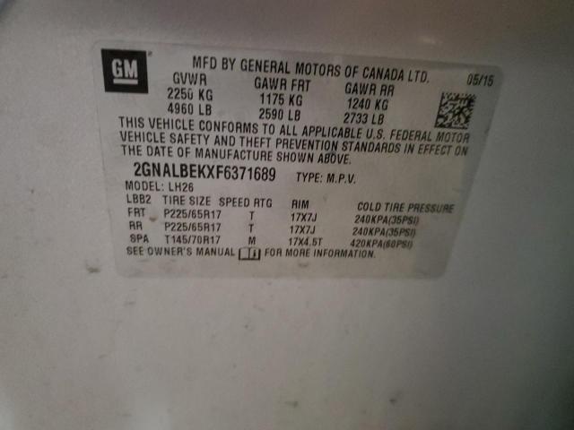 2015 CHEVROLET EQUINOX LT 2GNALBEKXF6371689