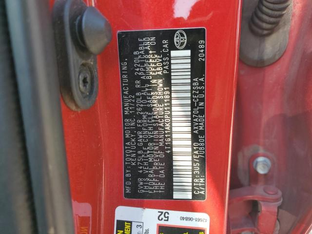2023 TOYOTA CAMRY SE NIGHT SHADE 4T1G11AK0PU111891