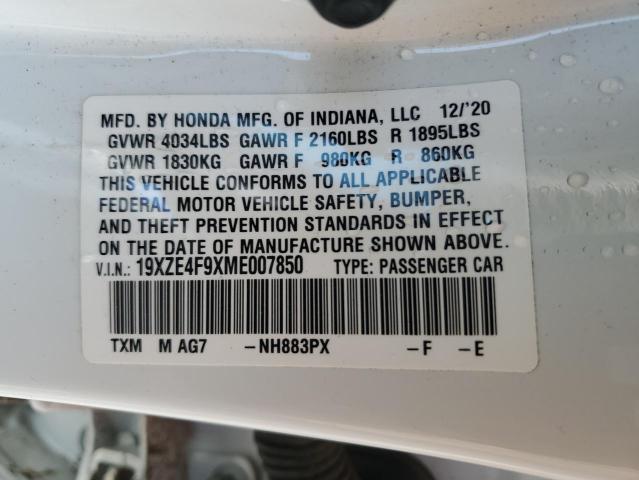 2021 HONDA INSIGHT TO 19XZE4F9XME007850