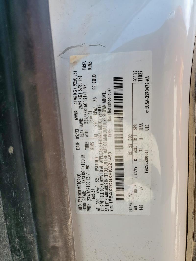 2023 FORD TRANSIT T-350 1FBAX2CGXPKB21450