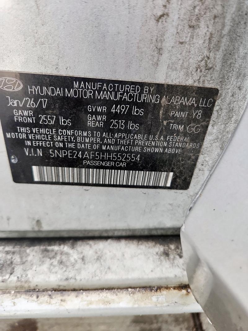2017 HYUNDAI SONATA SE 5NPE24AF5HH552554