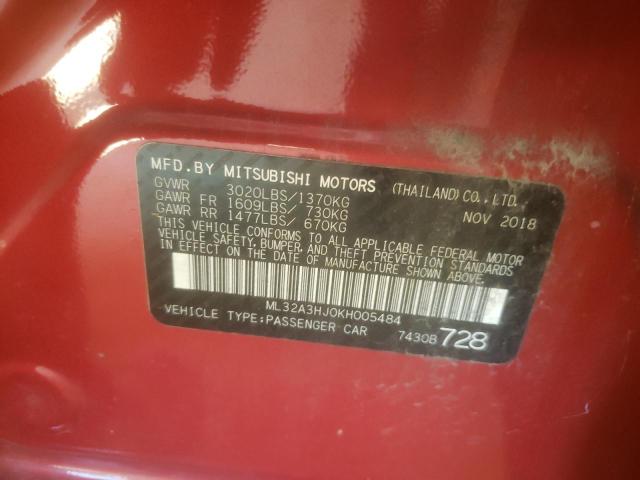 2019 MITSUBISHI MIRAGE ES ML32A3HJ0KH005484