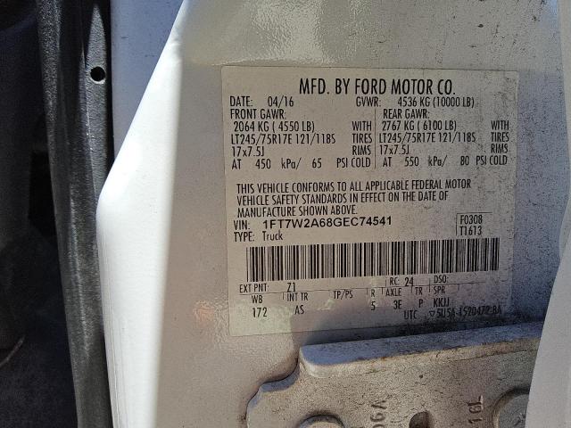 2016 FORD F250 SUPER DUTY 1FT7W2A68GEC74541