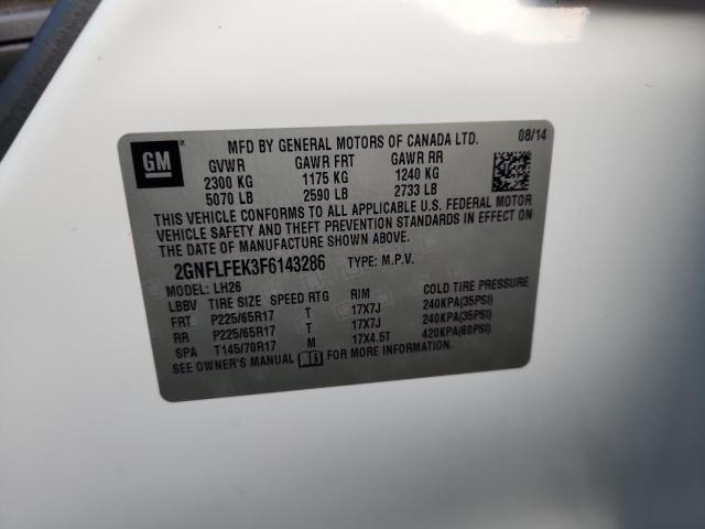 2015 CHEVROLET EQUINOX LT 2GNFLFEK3F6143286