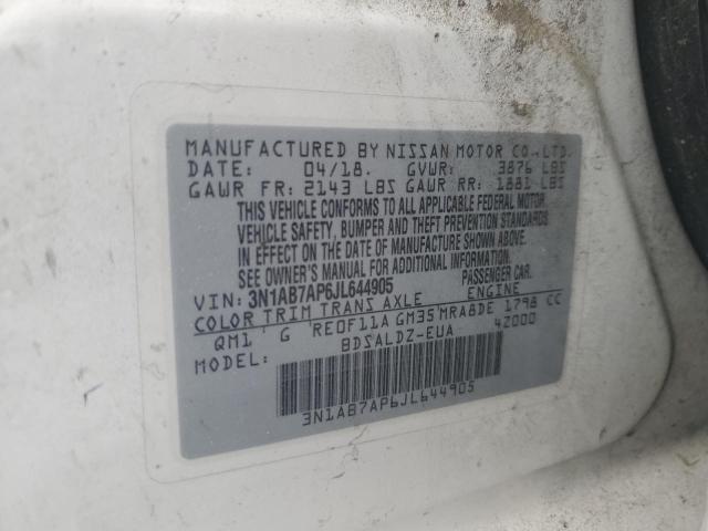 2018 NISSAN SENTRA S 3N1AB7AP6JL644905