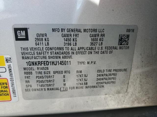 2017 CHEVROLET TRAVERSE L 1GNKRFED1HJ145011