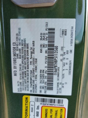 2023 FORD MUSTANG 1FA6P8TH8P5113560