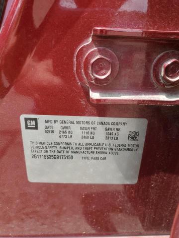 2016 CHEVROLET IMPALA LT - 2G1115S35G9175150