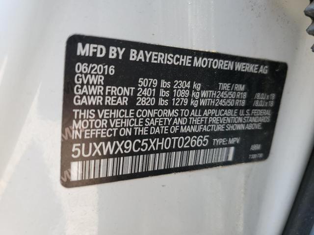 2017 BMW X3 XDRIVE2 5UXWX9C5XH0T02665