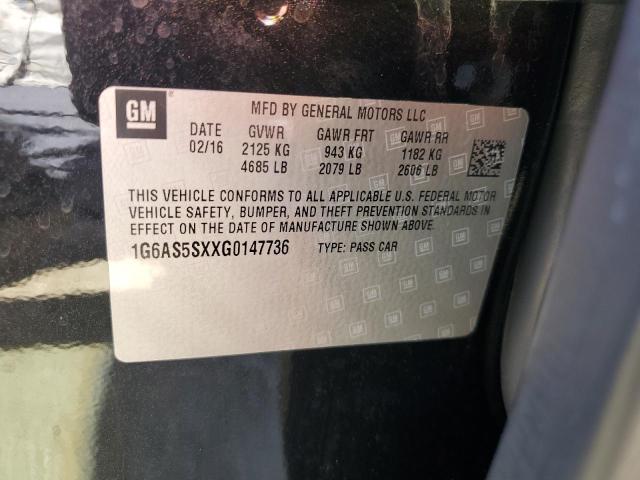 2016 CADILLAC CTS PERFOR 1G6AS5SXXG0147736