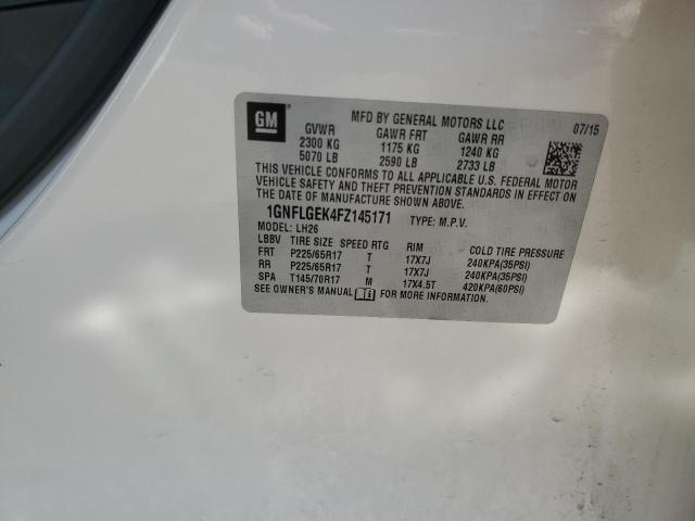 2015 CHEVROLET EQUINOX LT - 1GNFLGEK4FZ145171