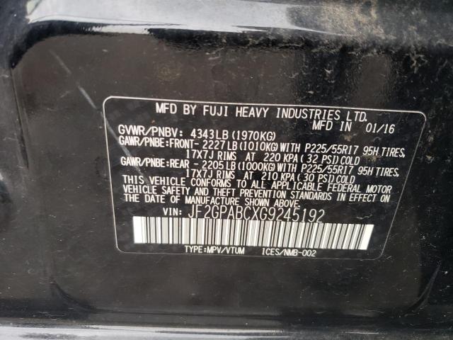 2016 SUBARU CROSSTREK JF2GPABCXG9245192