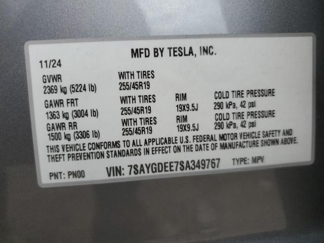 2025 TESLA MODEL Y 7SAYGDEE7SA349767