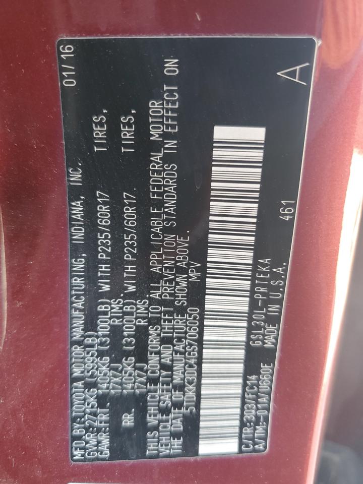 Lot #3305452075 2016 TOYOTA SIENNA LE