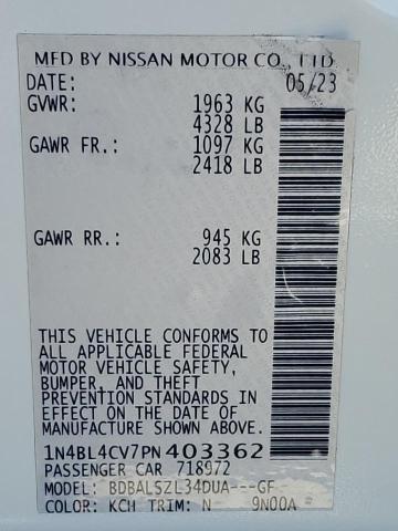 2023 NISSAN ALTIMA SR 1N4BL4CV7PN403362