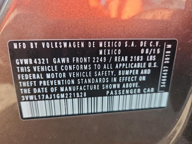 2016 VOLKSWAGEN JETTA SEL 3VWL17AJ1GM221928