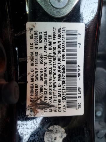 2016 HONDA CIVIC EXL 19XFC1F78GE215462