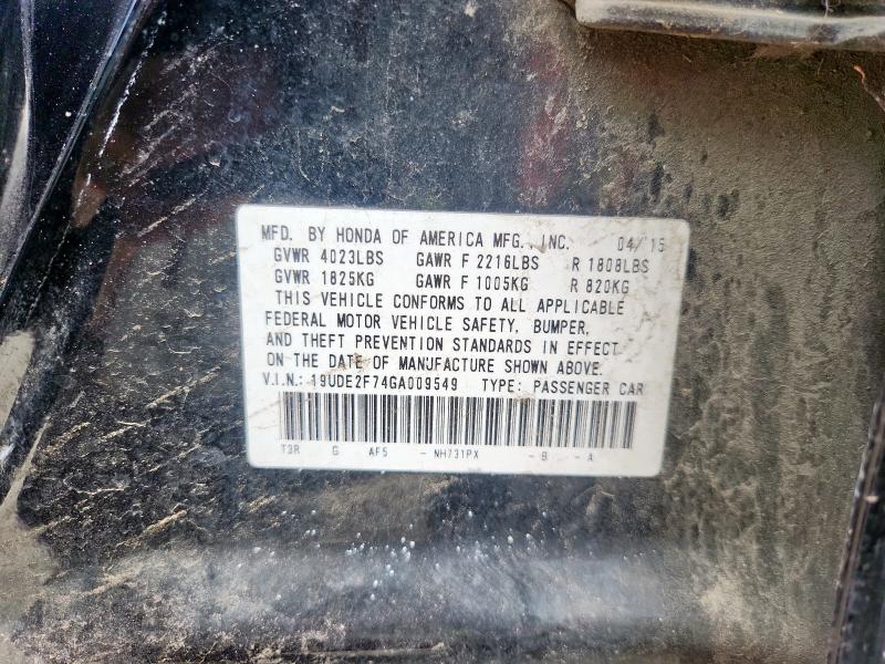 2016 ACURA ILX PREMIUM 19UDE2F74GA009549