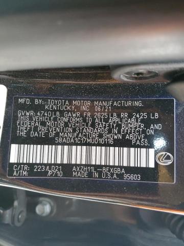 2021 LEXUS ES 300H 58ADA1C17MU010116