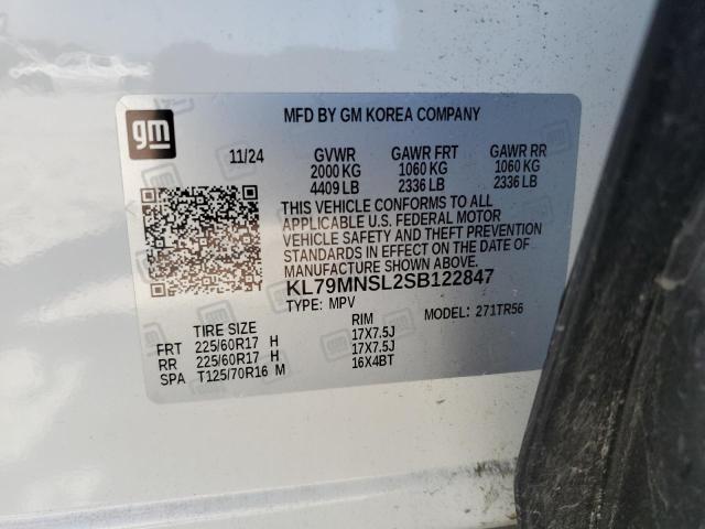 2025 CHEVROLET TRAILBLAZE KL79MNSL2SB122847