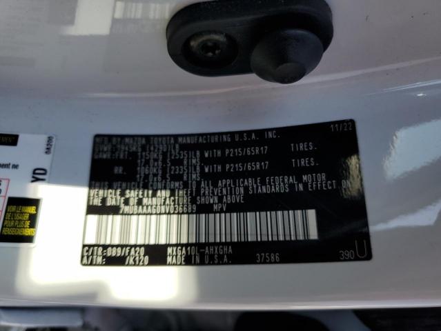 2022 TOYOTA *UNKNOWN* 7MUBAAAG0NV036689