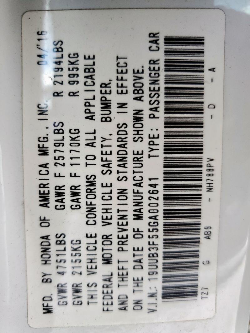 2016 ACURA TLX TECH 19UUB3F55GA002641