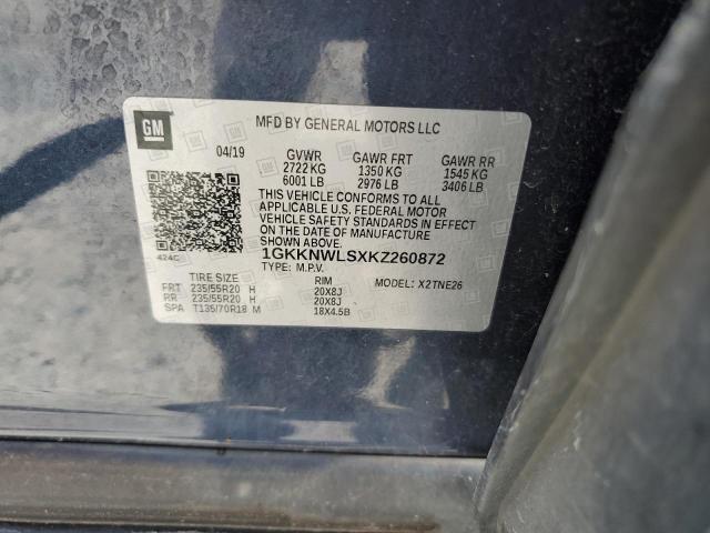 2019 GMC ACADIA SLT 1GKKNWLSXKZ260872