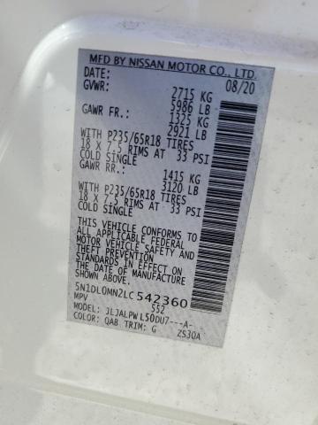 2020 INFINITI QX60 LUXE 5N1DL0MN2LC542360