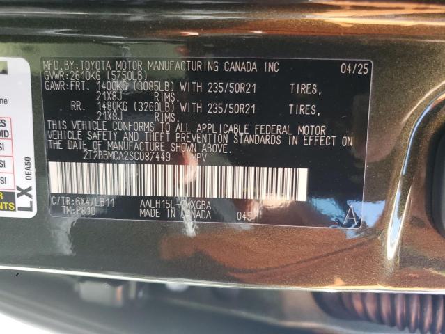 2025 LEXUS RX 350H BA 2T2BBMCA2SC087449