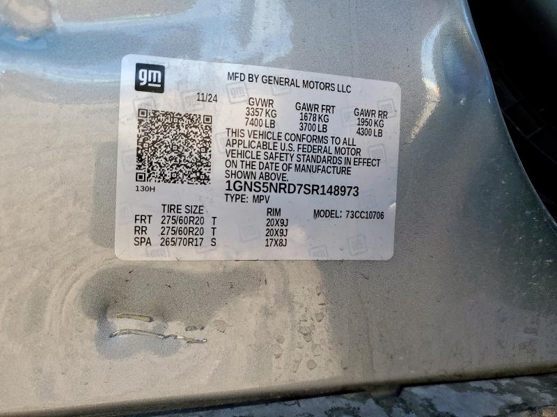 2025 CHEVROLET TAHOE C150 1GNS5NRD7SR148973