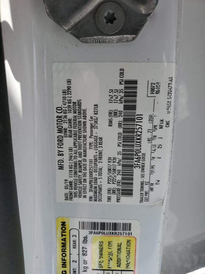 Lot #3286743316 2019 FORD FUSION SE