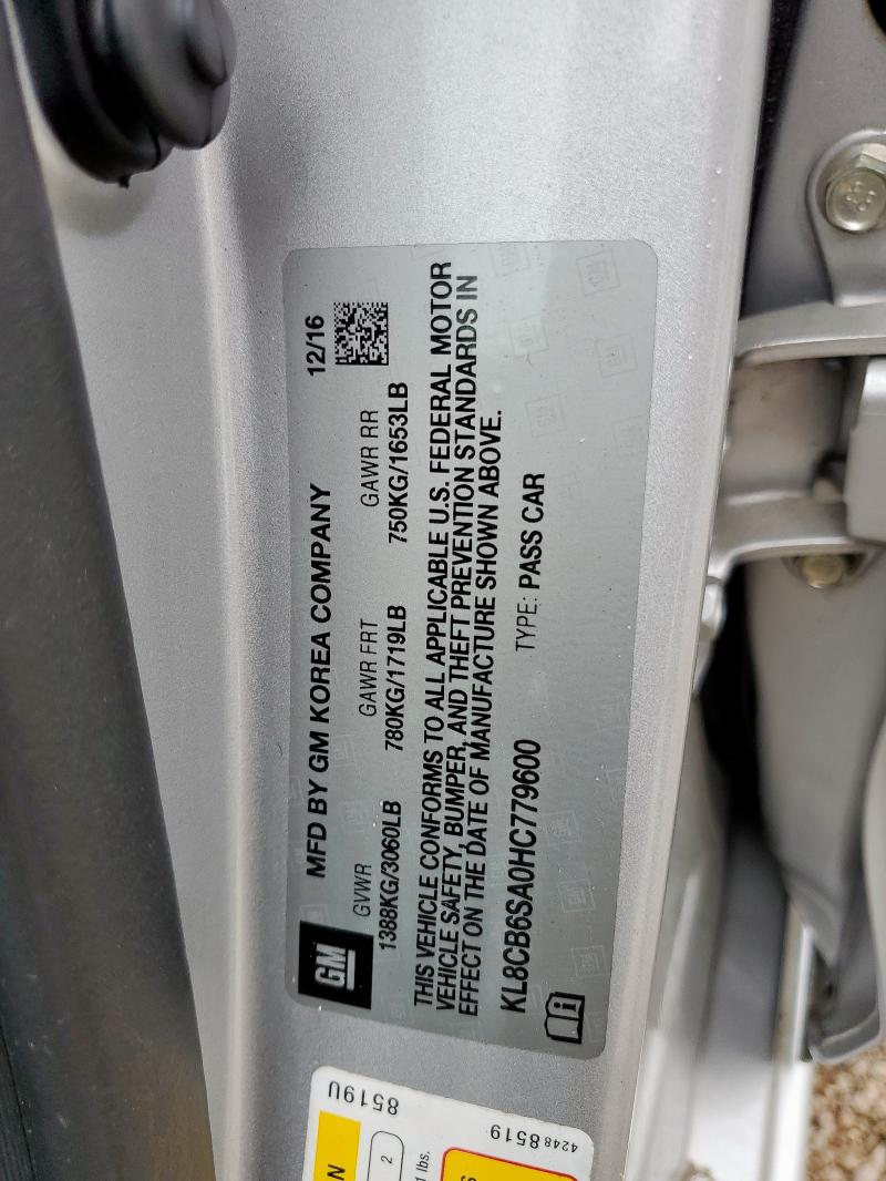 2017 CHEVROLET SPARK LS - KL8CB6SA0HC779600