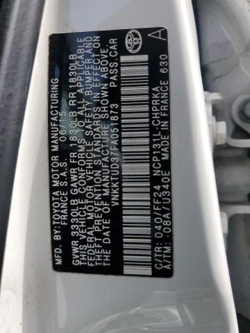 2015 TOYOTA YARIS VNKKTUD37FA051873