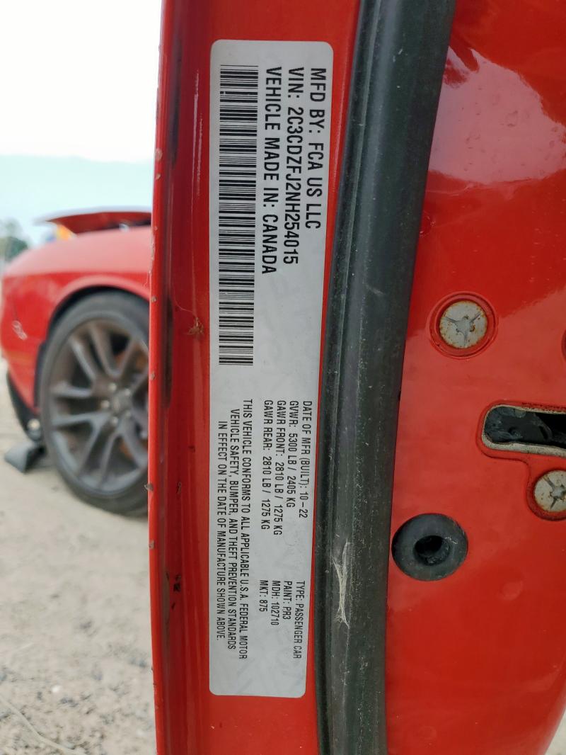 2022 DODGE CHALLENGER 2C3CDZFJ2NH254015